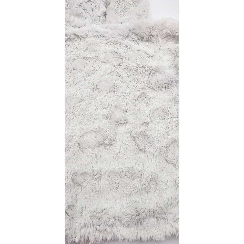 BT Kids Baby Togs Girls Gray Faux Fur Hooded Jacket Coat with Pink Bows Size 24M